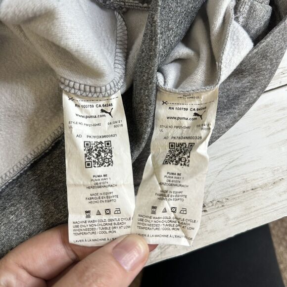 Puma Sweatshirt Boys Youth L (14-16) Gray Hoodie Puma Logo Kangaroo Pocket 2pcs - Picture 8 of 11